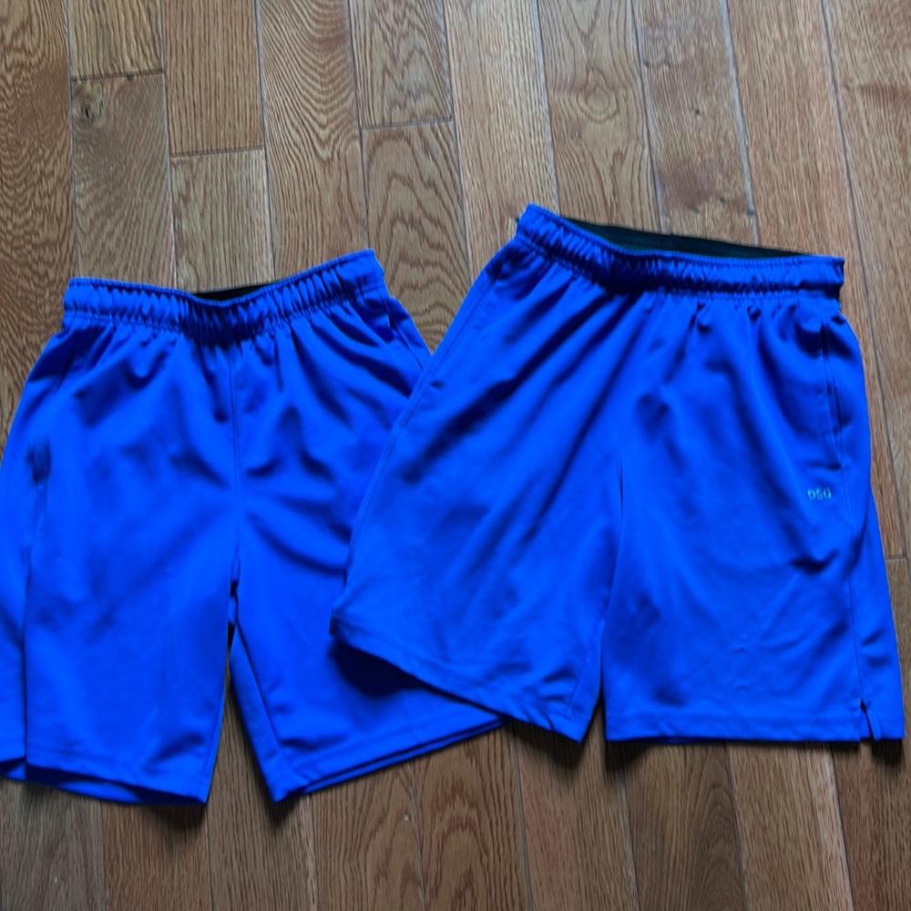 DSG boys gym shorts. Size 10/12. Blue. Slight pilling on both pair. 2 pair!